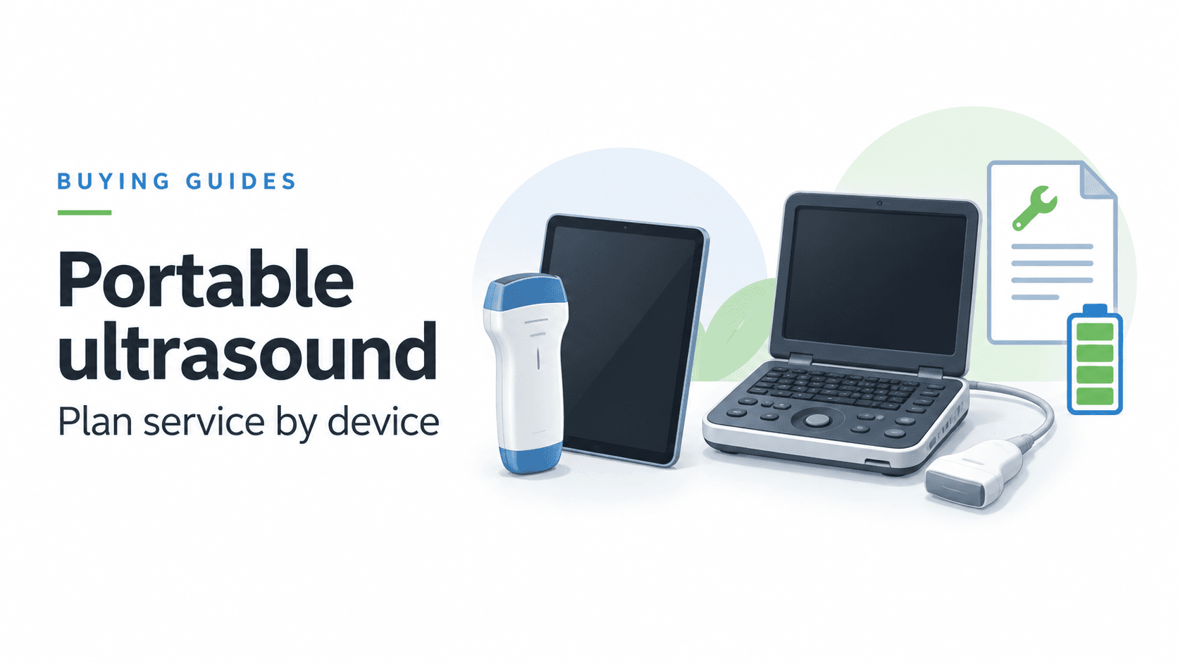Handheld probe and compact ultrasound system with service-planning symbols